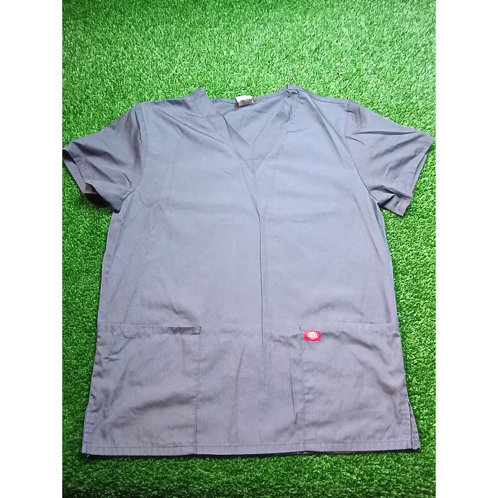 Dickies EDS Signature Pewter Gray V-Neck Scrub Top Medium